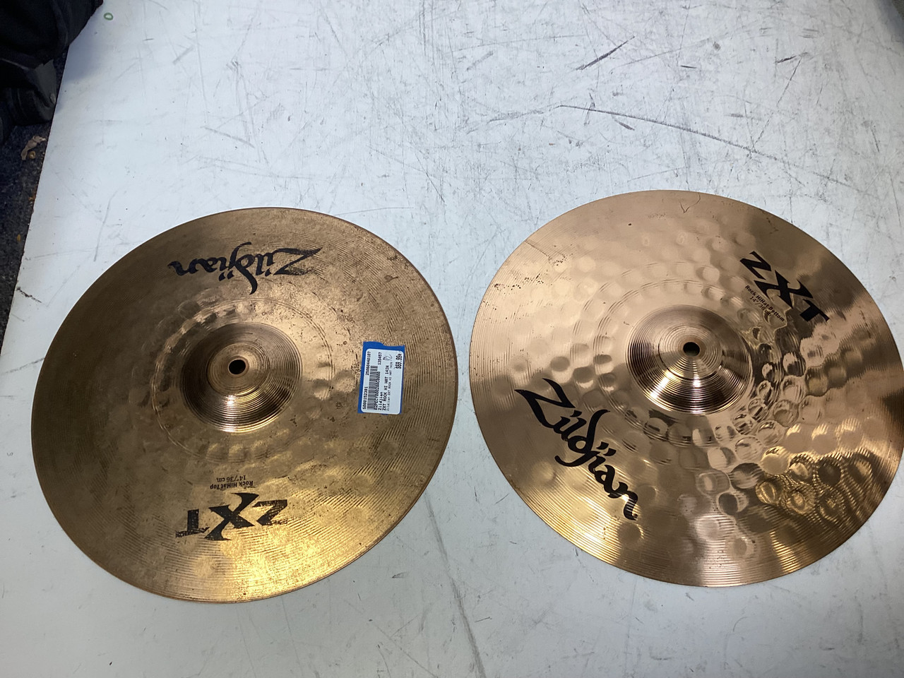 Used Zildjian ZXT ROCK HI HAT 14IN Hi Hat Cymbals 14