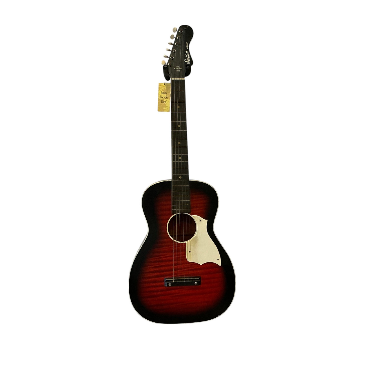 Used Stella H933 PARLOR Vintage Laminate Top Acoustic Guitar Red