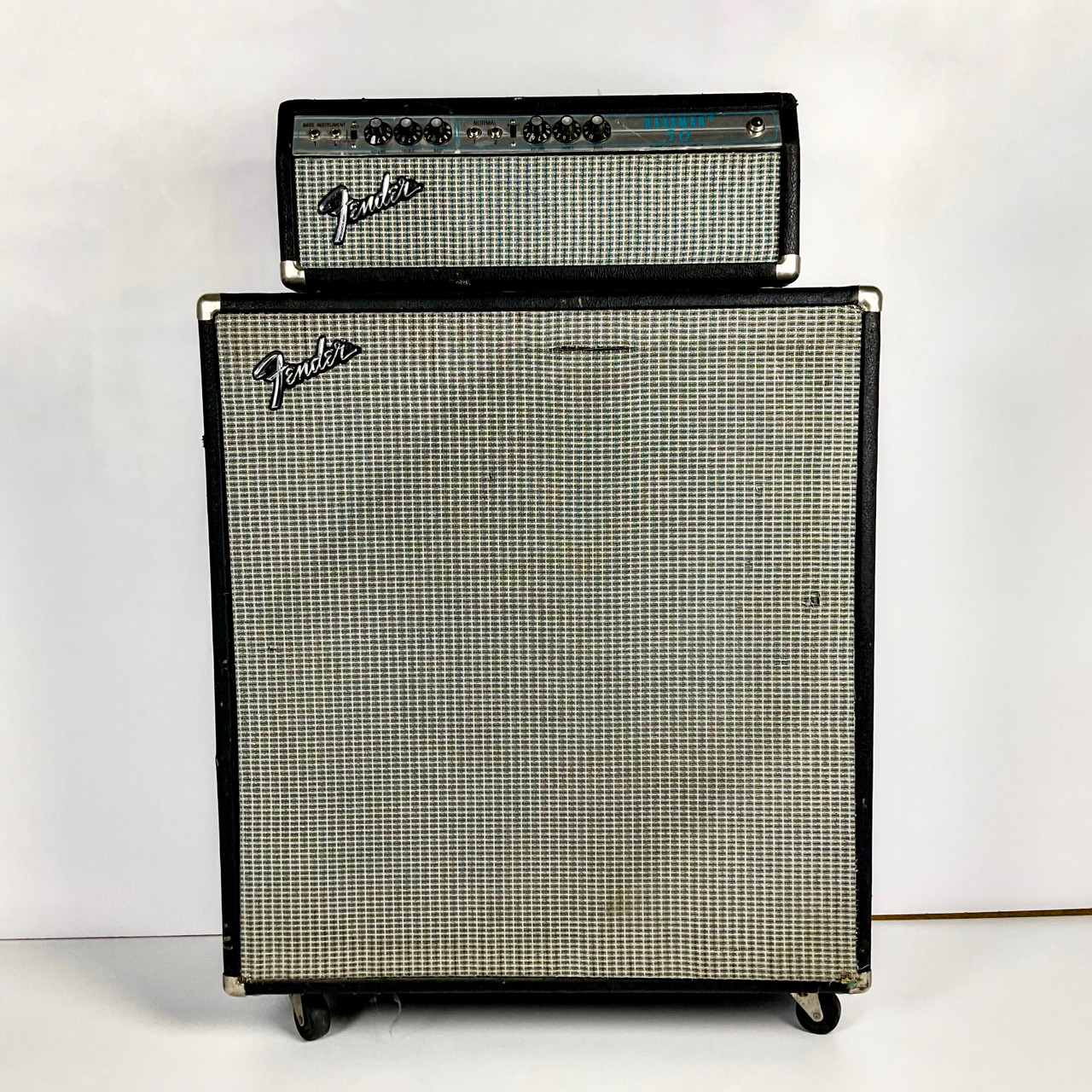 Used Fender 70s Bassman 50 Tube Guitar Amp Head with 2 x 15 Cabinet