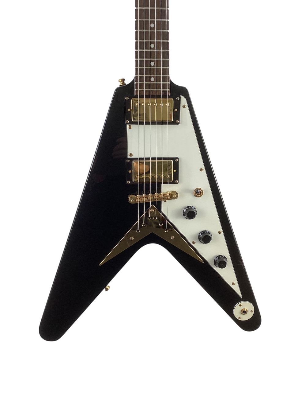 Used Epiphone FLYING V 2005 W/BAG Pointy Electric Guitar Black 6