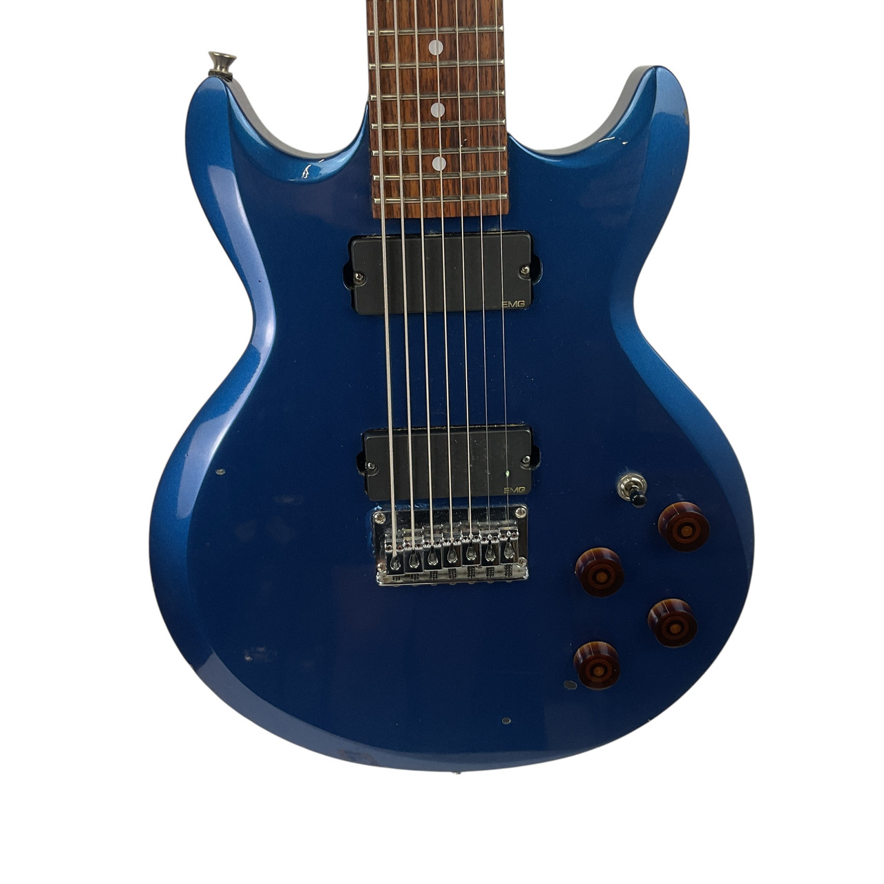 Used Ibanez AX7521 REFINISH Double Cut Electric Guitar Blue 7-String