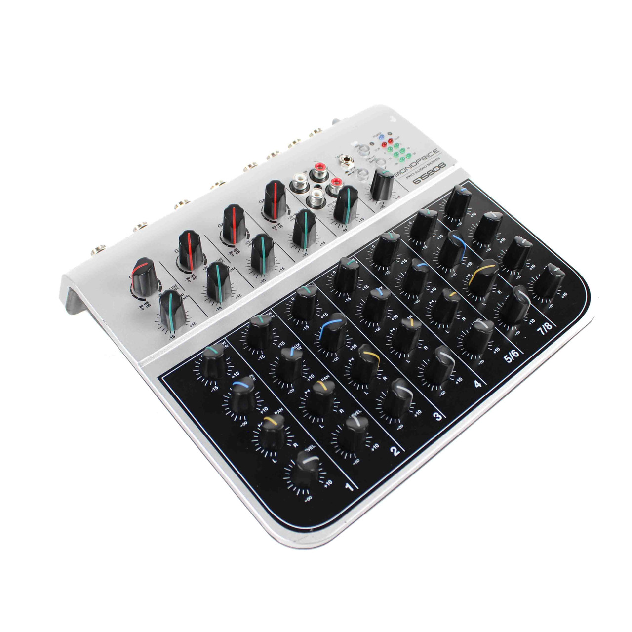 Used Monoprice 615808 8-CHANNEL AUDIO MIXER Compact Mixer