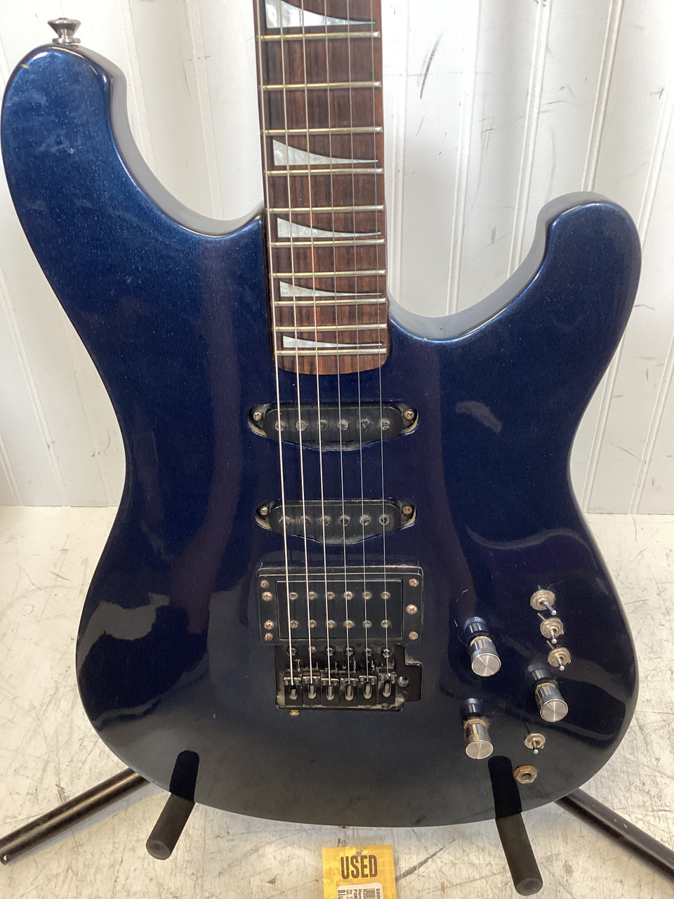 Used Hondo FORMULA 1 HSS Pointy Electric Guitar Blue 6-String
