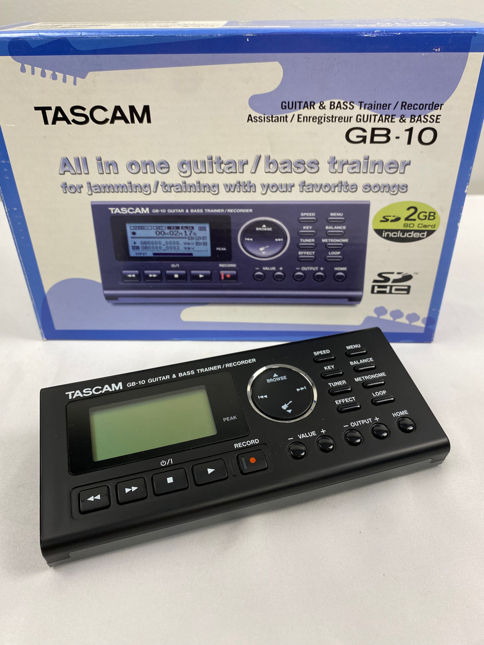 Used Tascam GB-10 GUITAR/BASS TRAINER/RECORDER NIB Pro Sound Product
