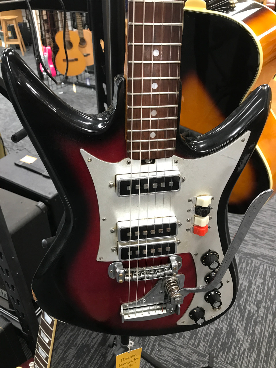 Used Teisco K-3L Vintage Electric Guitar Sunburst 6-String