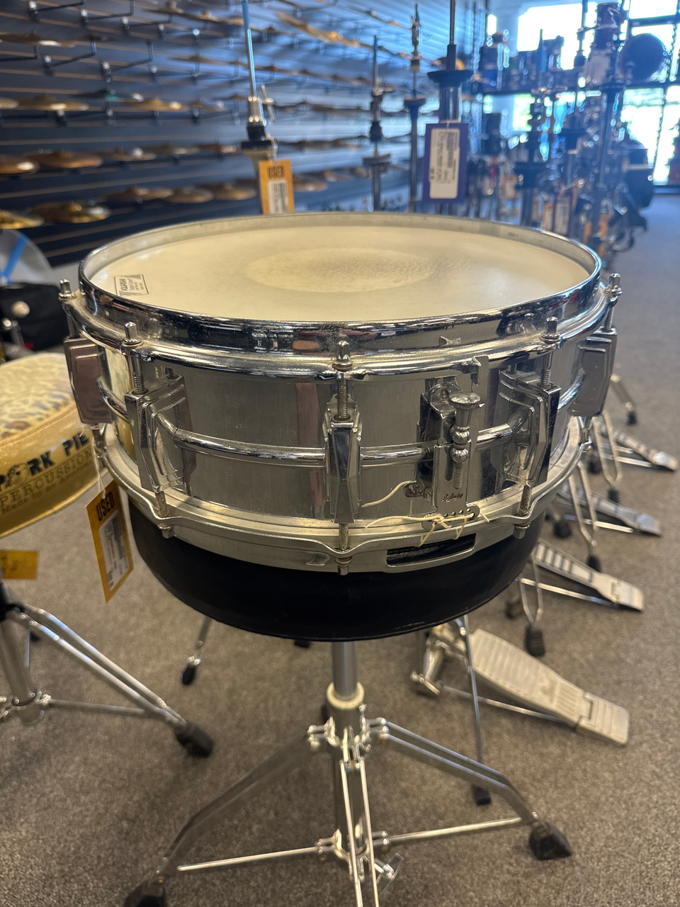Used Ludwig 14X5 SUPRAPHONIC 1966 Vintage Metal Snare Drum 14