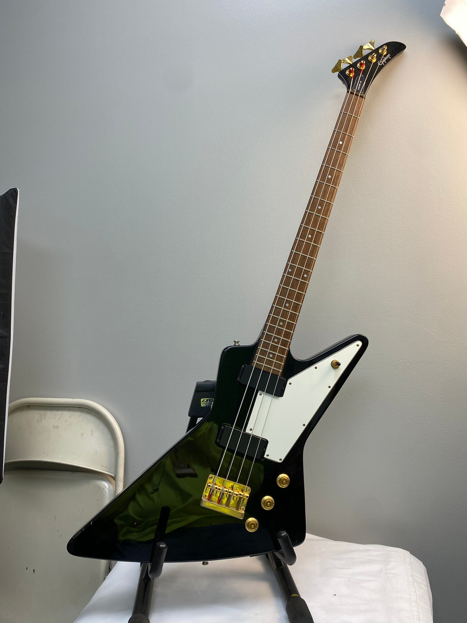 Used Epiphone KORINA EXPLORER BASS Vintage Bass Guitar Black 4-String