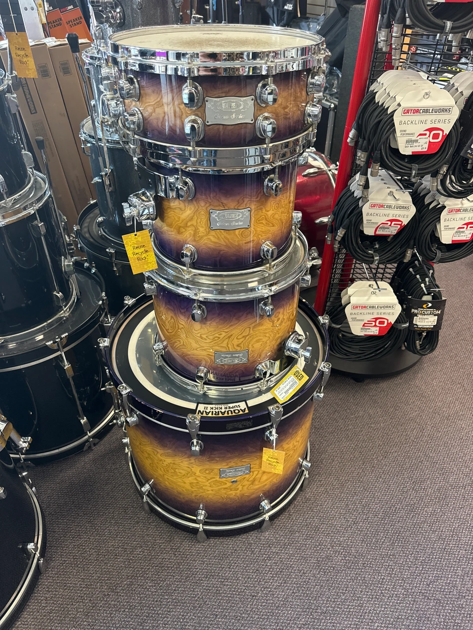 Used Mapex ORION 4PC NO HW 12/14/14/22 Drum Shell Kit Custom Graphics