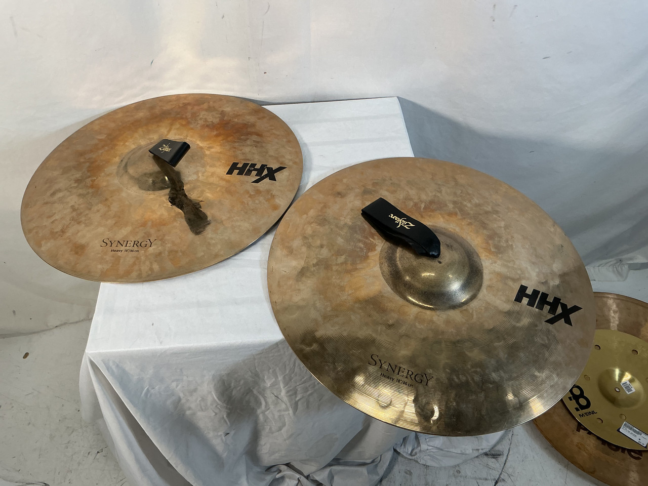 Used Sabian 18 IN HHX SYNERGY HEAVY MARCHING PAIR Crash Cymbal 18