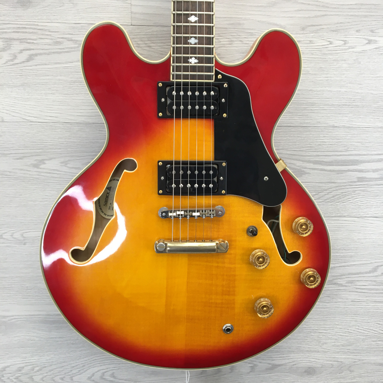 Used Samick SAT-650 Semi-Hollow Electric Guitar Cherry Sunburst 6