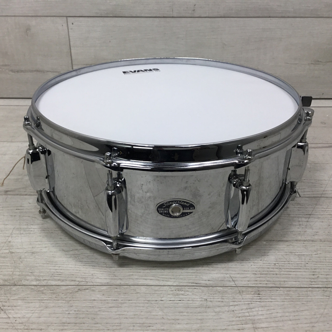 Used Slingerland FESTIVAL NO 141 CHROME STEEL 8 LUG Metal Snare