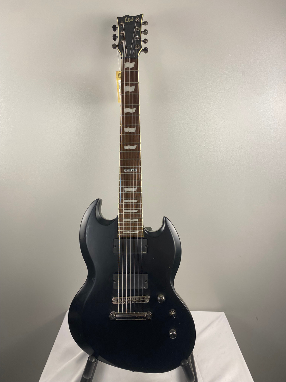 Used LTD VIPER-417 7-STRING SG Type Electric Guitar Black 7-String