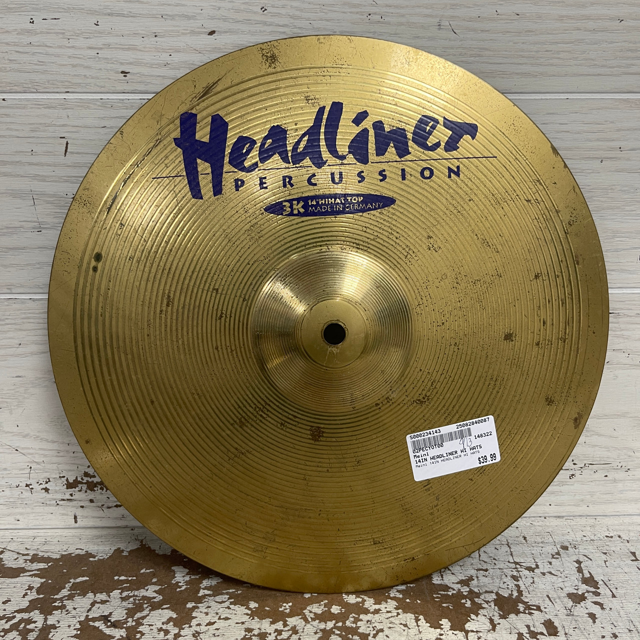 Used Meinl 14IN HEADLINER HI HATS Hi Hat Cymbals 14