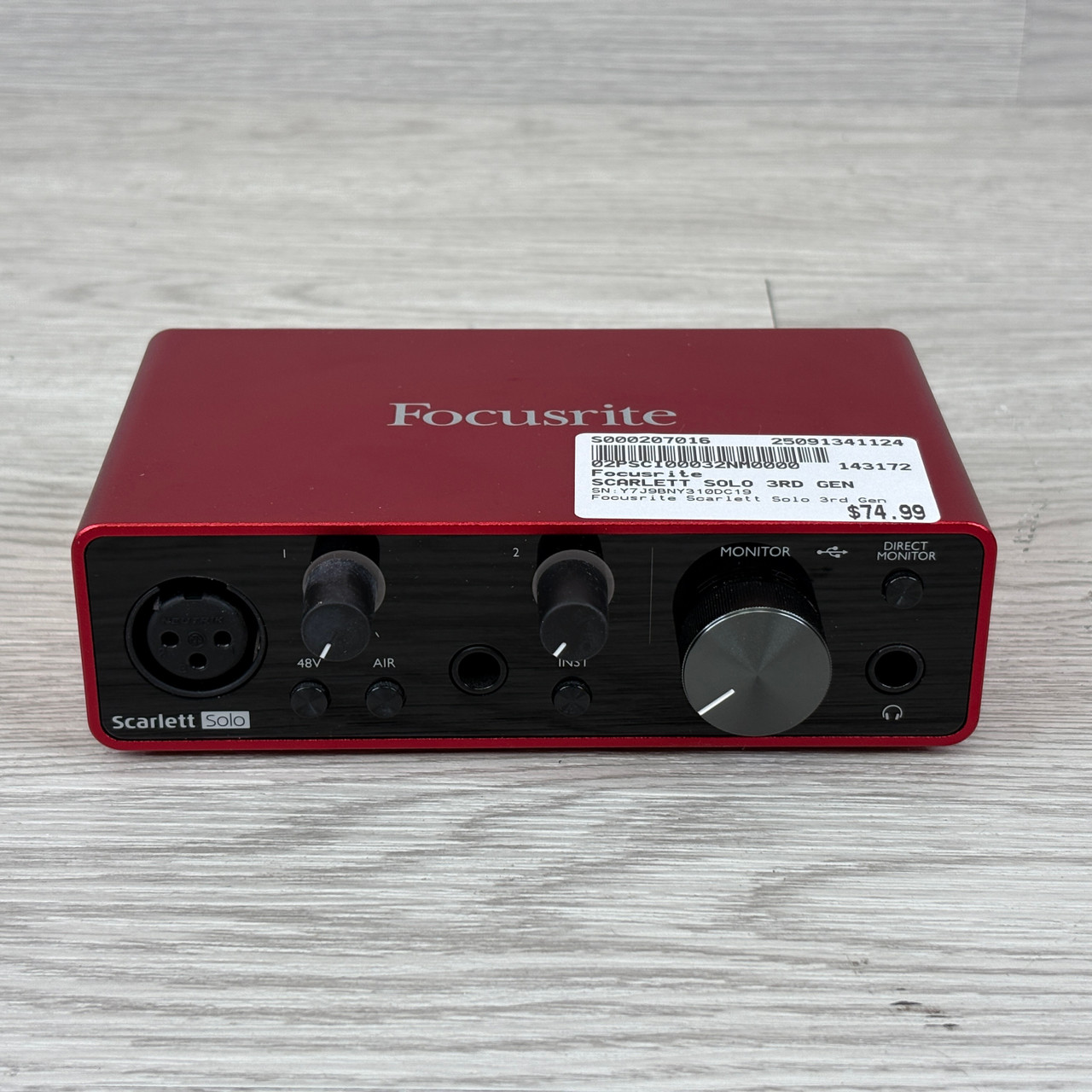 DTM・DAW Focusrite solo 3rd DTM・DAW Focusrite Scarlett Solo 3rd gen Scarlett Solo [3rd