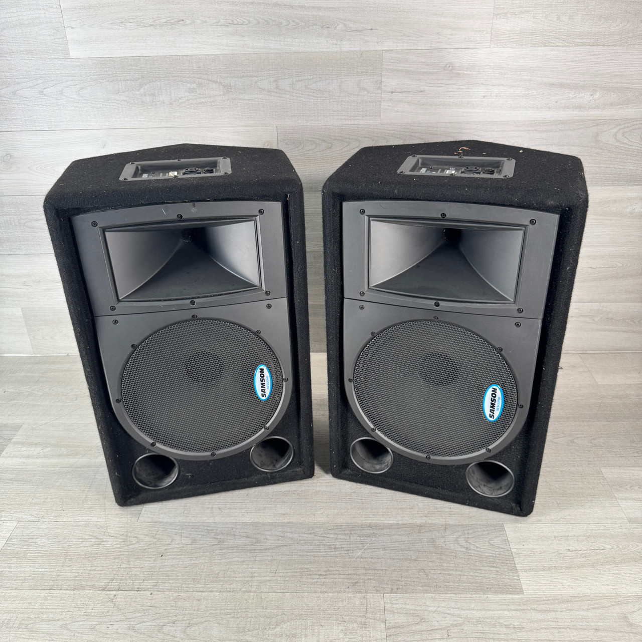 Used Samson Resound RS12M 12-inch 2-way Passive Floor Monitor Pair  Local Pickup Only 40112-S000179981