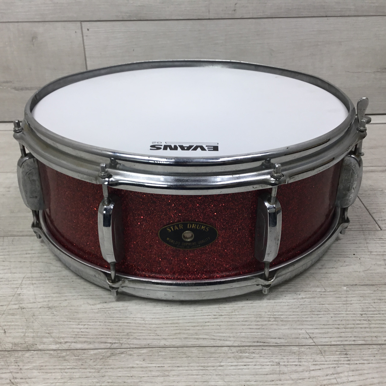 Used Tama STAR DRUM RED SPARKLE SLINGERLAND COPY Wood Snare Drum 14