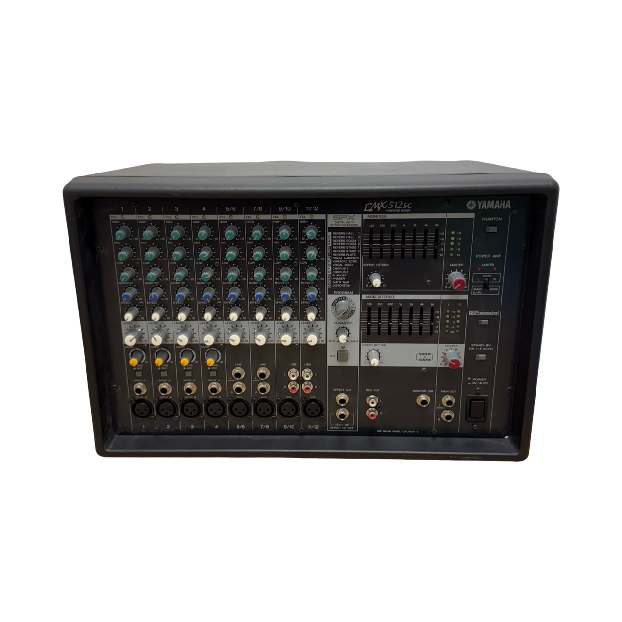 Used Yamaha EMX512SC 12-CHANNEL POWERED MIXER Powered Mixing Head