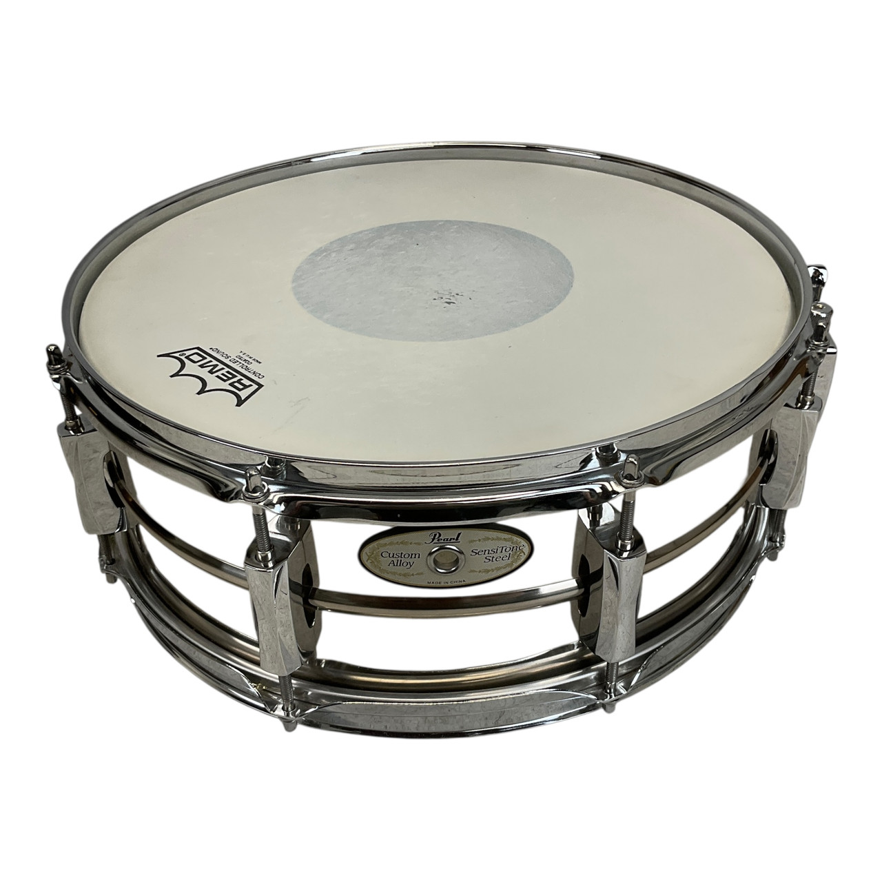 Used Pearl CUSTOM ALLOY SENSITONE STEEL Metal Snare Drum 14 Used Pearl CUSTOM ALLOY SENSITONE STEEL Metal Snare Drum 14
