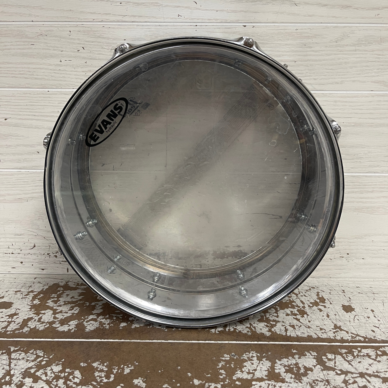 Used Pearl 14X5.5 MIRROR CHROME STEEL SHELL AS-IS Metal Snare Drum 14