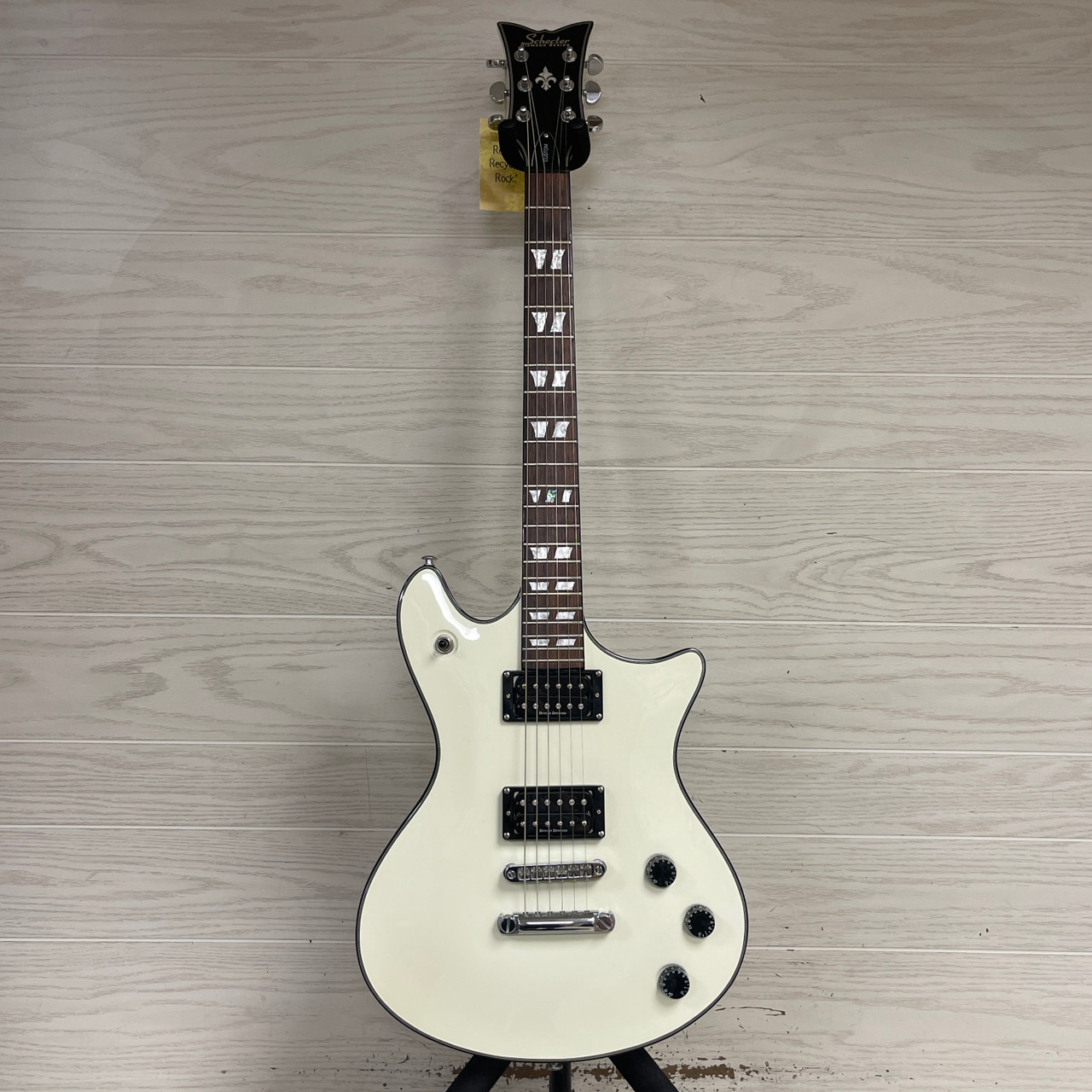 Used Schecter TEMPEST CUSTOM Double Cut Electric Guitar White 6-String