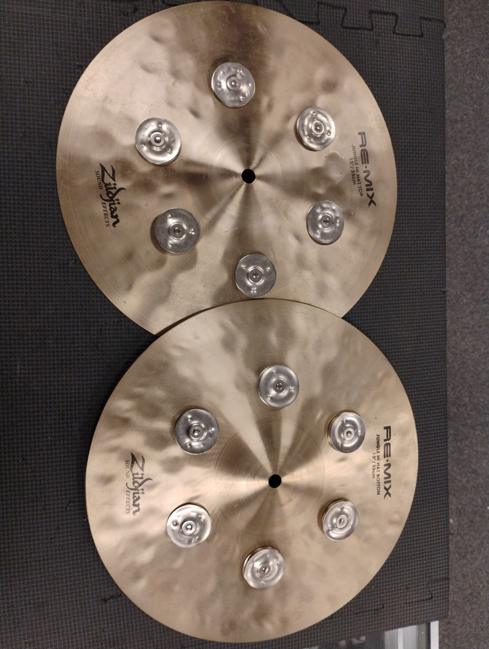 Used Zildjian 13 REMIX JUNGLE HI HAT SET Cymbal 13