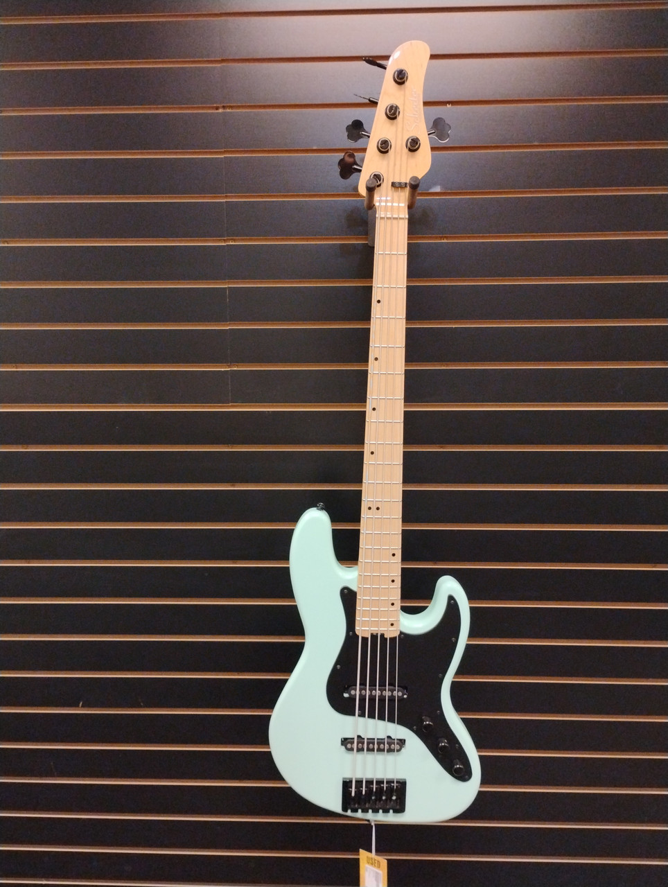 Used Schecter J5 Bass Guitar Green 5-String