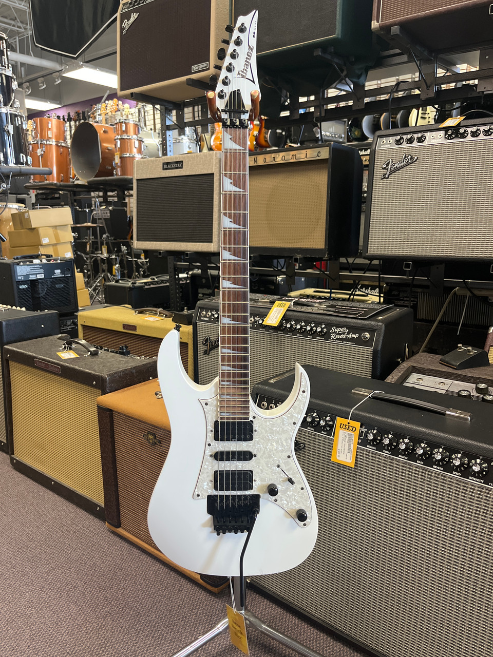 Used Ibanez RG350DX S Type Electric Guitar White 6-String