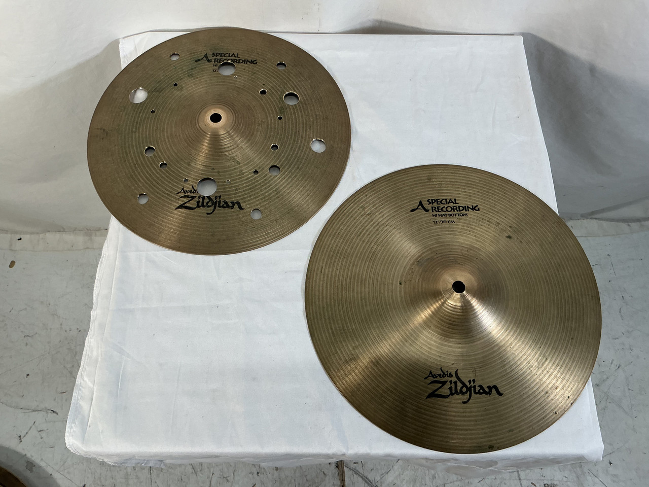 Used Zildjian AS-IS 12IN SPEC. RECORDING HATS Hi Hat Cymbals 12