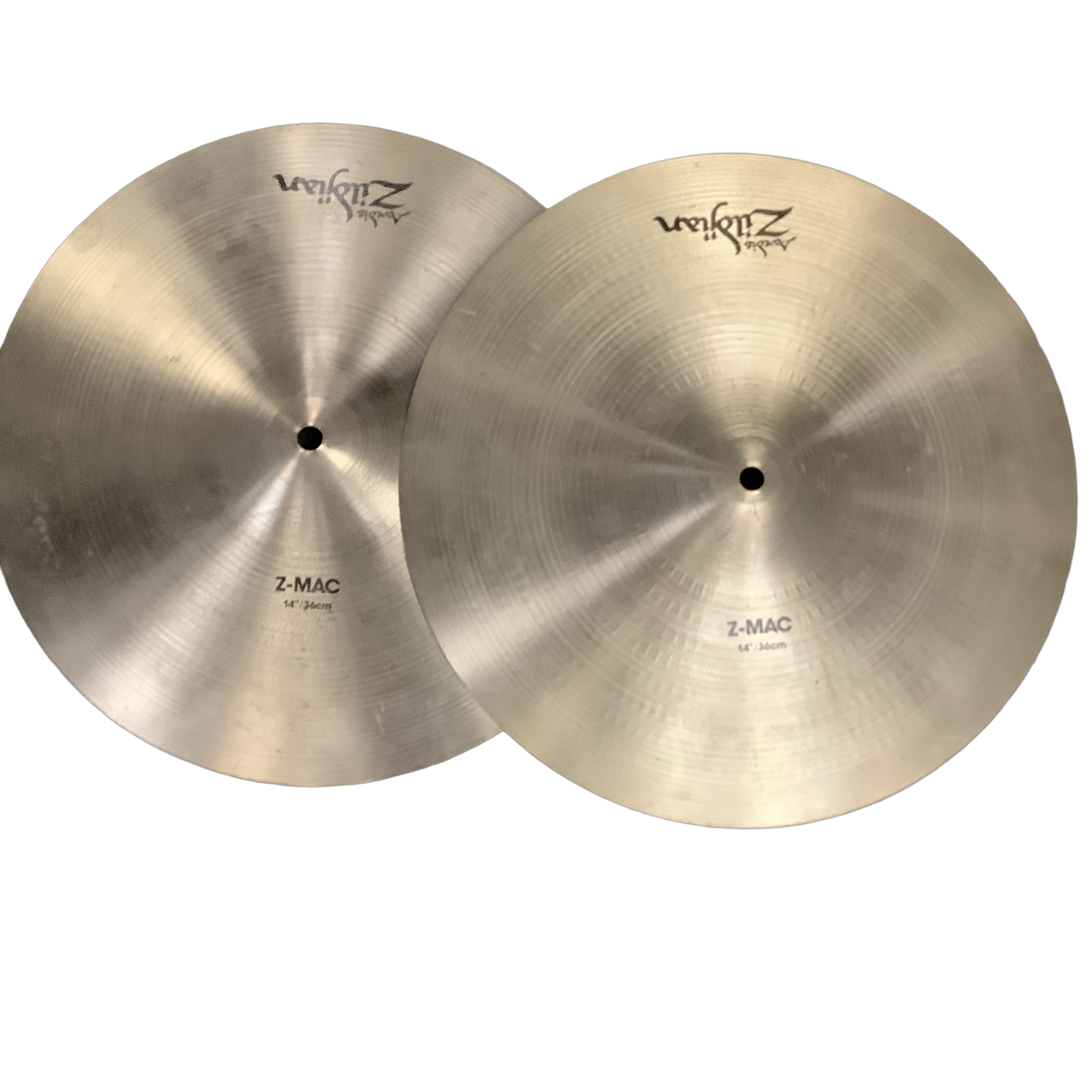 Used Zildjian 14 Z MAC HI HAT Cymbals 14