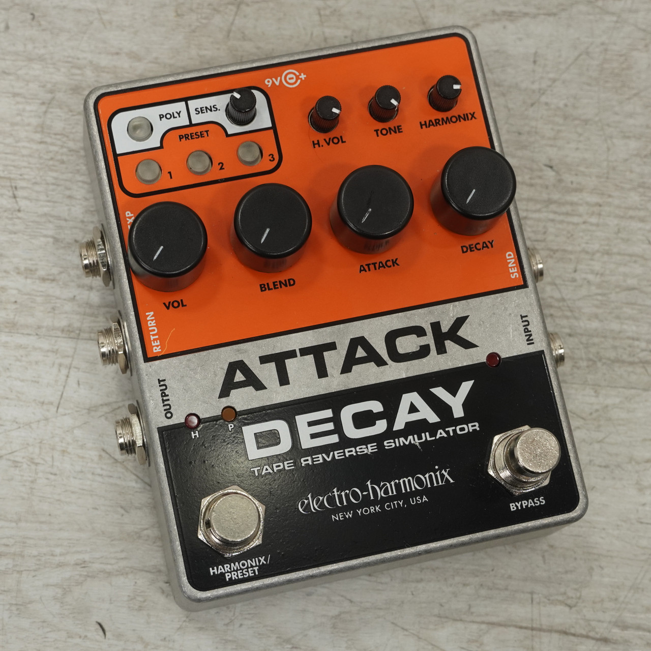 Used Electro Harmonix Attack Decay Guitar Effects Pedal