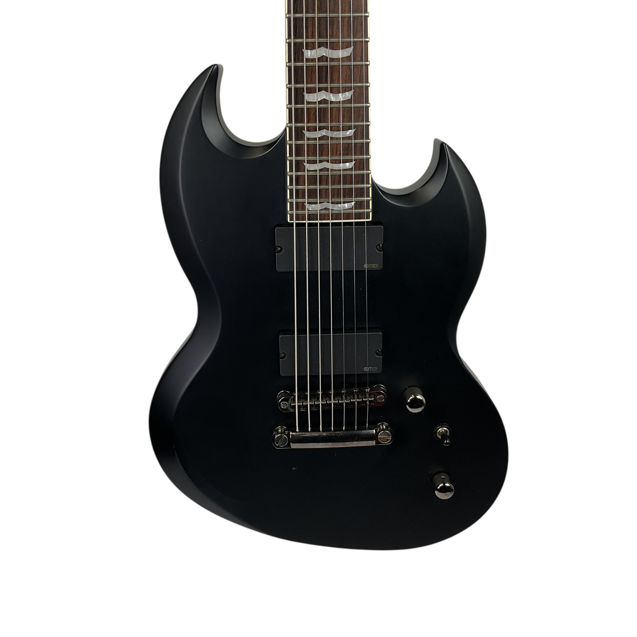 ギター EDWARDS VIPER Used LTD VIPER-417 SG Type Electric Guitar Black 7-String