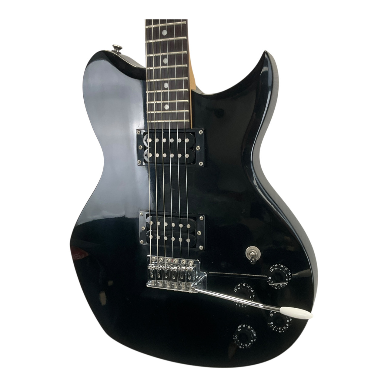 Used Washburn WI14 Double Cut Electric Guitar Black 6-String