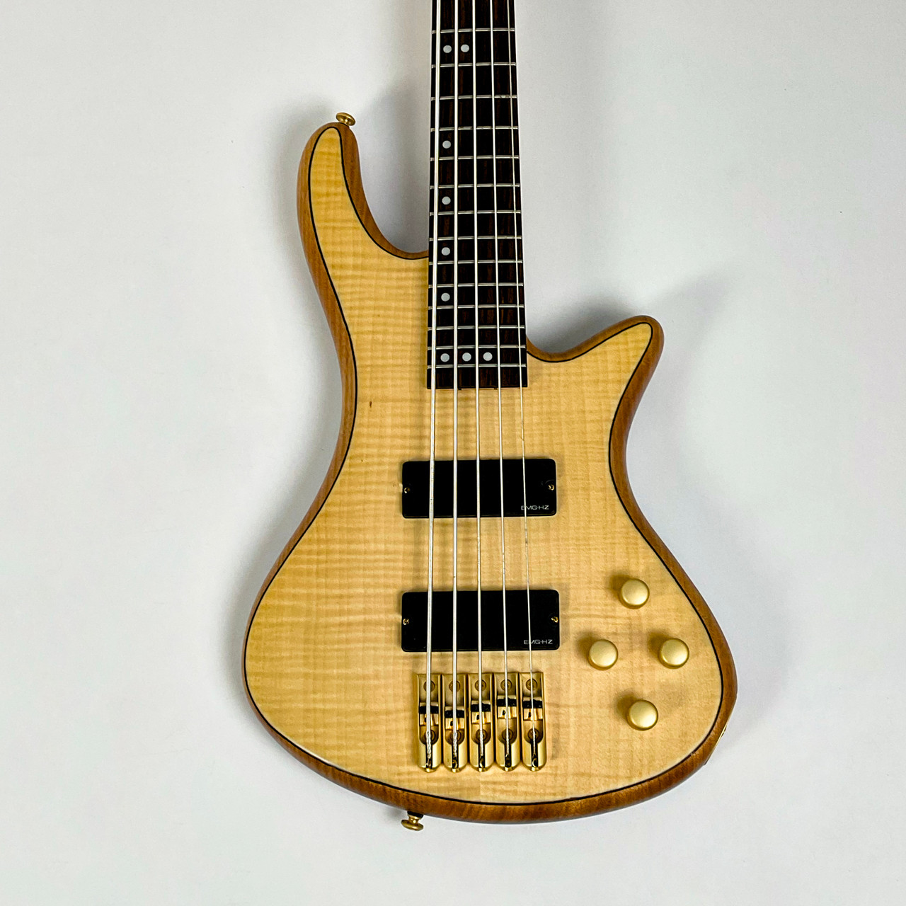 Used Schecter Diamond Stiletto Custom 5 Bass Guitar Natural 5-String