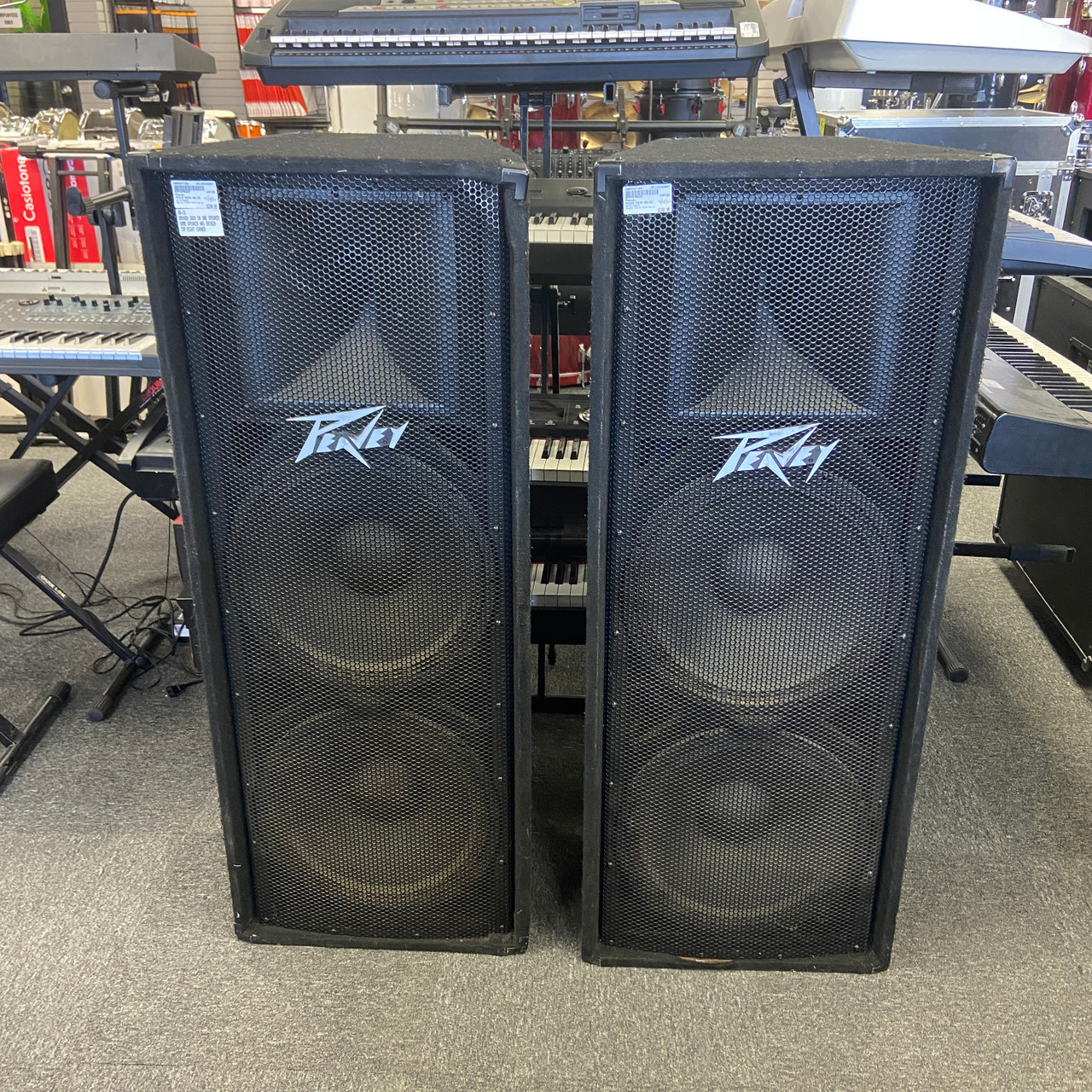Used Peavey PV215 PAIR AS-IS Passive Full Range Speaker Cabinet