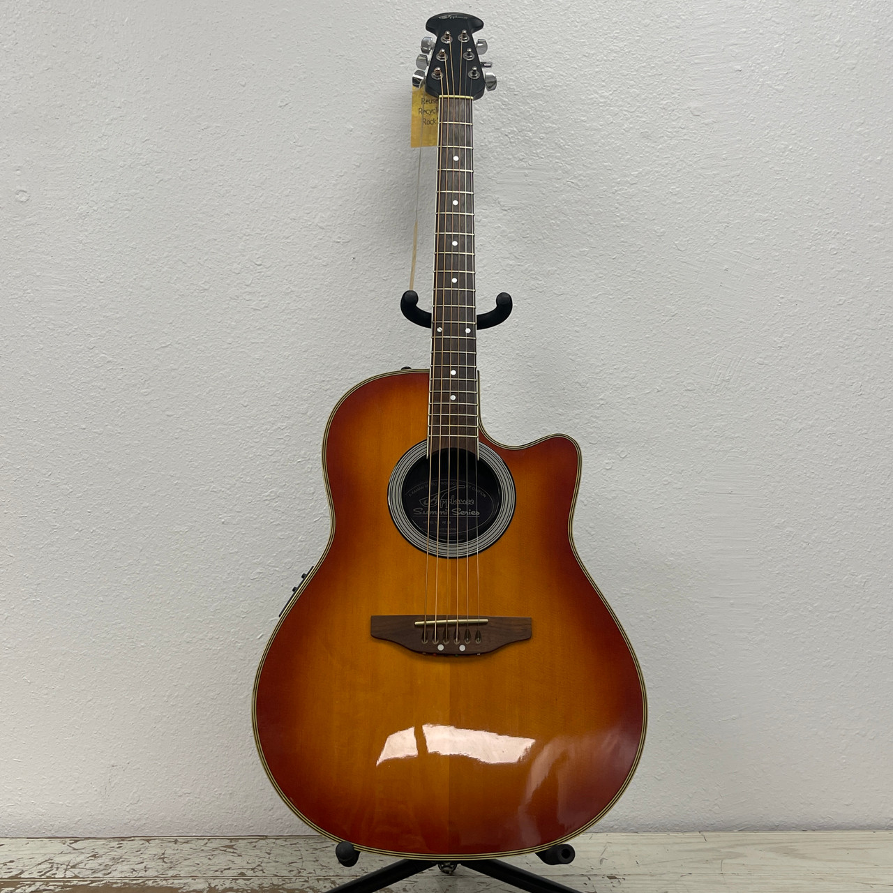 Used Applause SUMMIT AE28 AS-IS Solid Top Acoustic Guitar Cherry