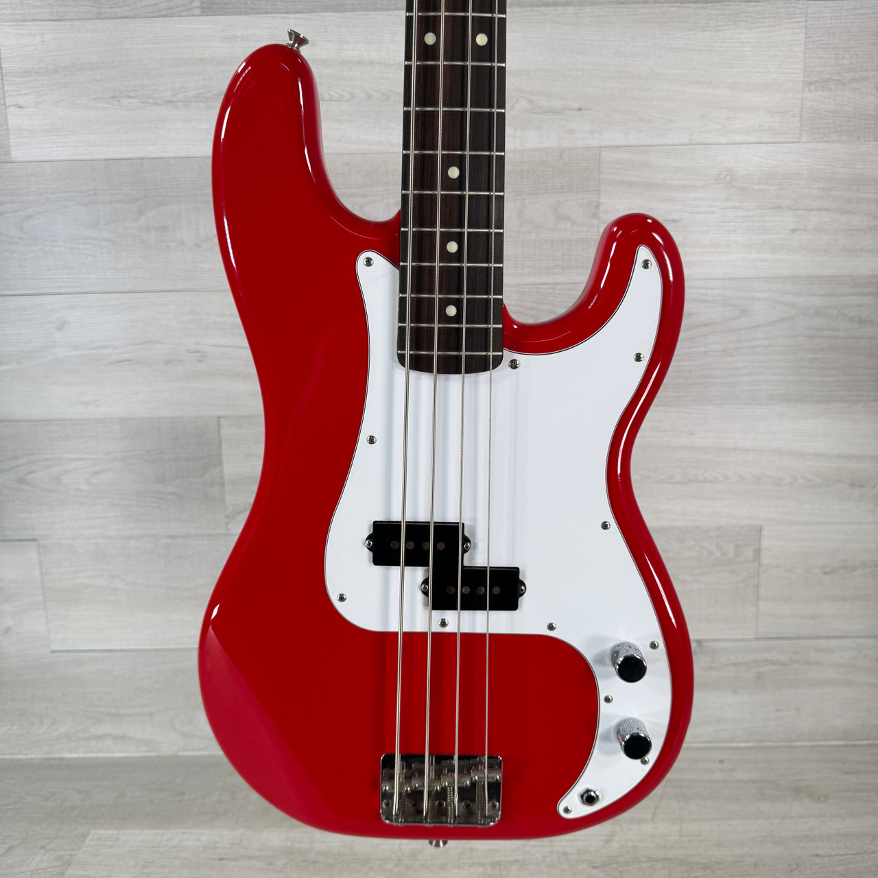 Used Squier Vintage Silver Series Precision Bass - Red - Made in Japan