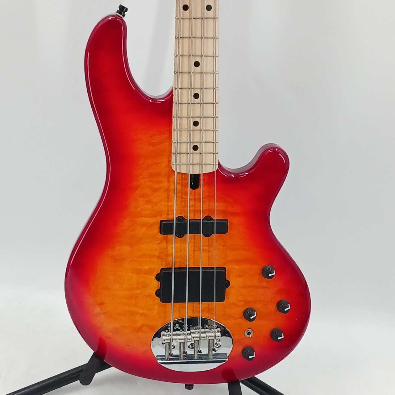 Used Lakland 44-02 DELUXE Bass Guitar Cherry Sunburst 4-String
