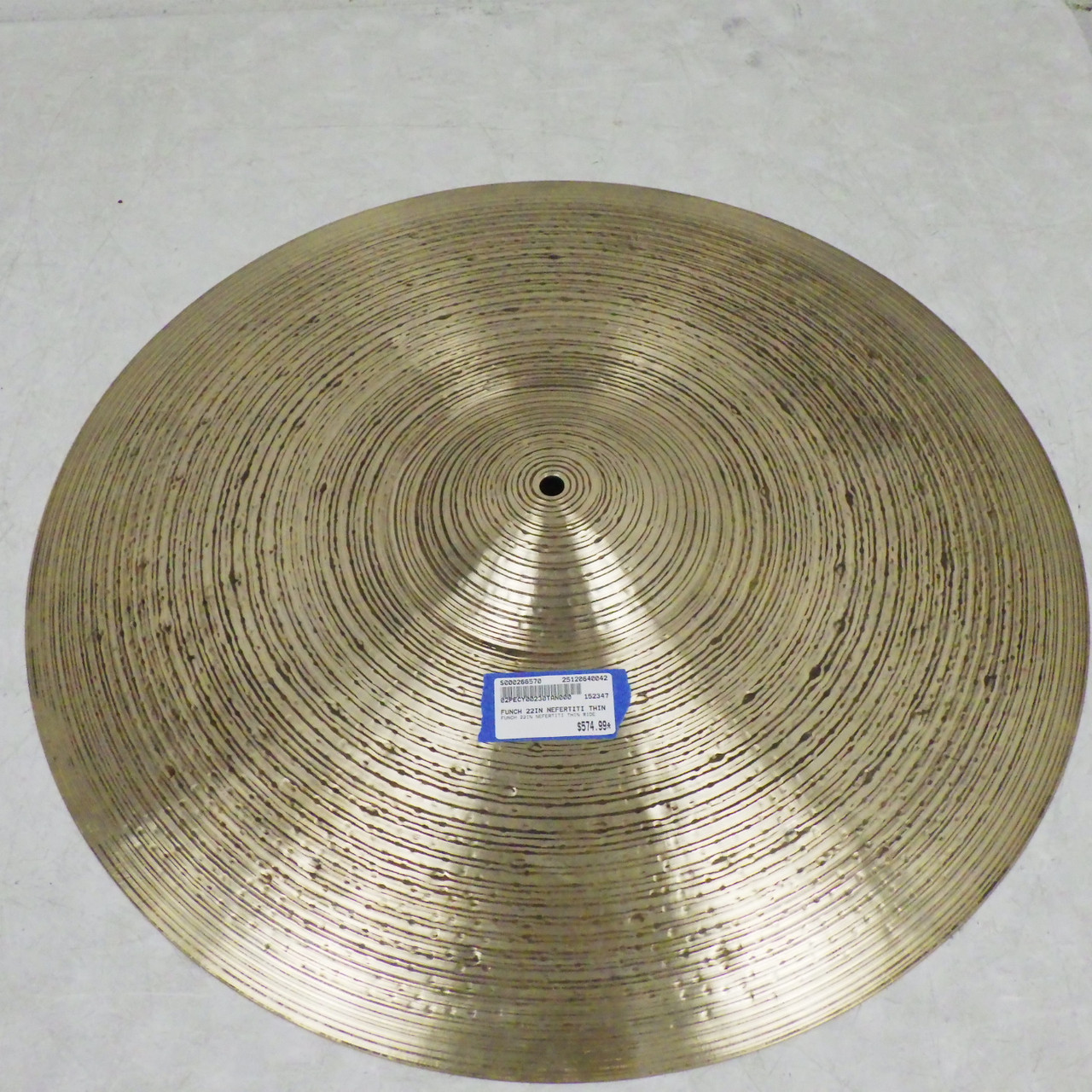ミュージック foot G-Schmitt 1988,6,12 in loft Used FUNCH 22IN NEFERTITI THIN RIDE Ride Cymbal 22