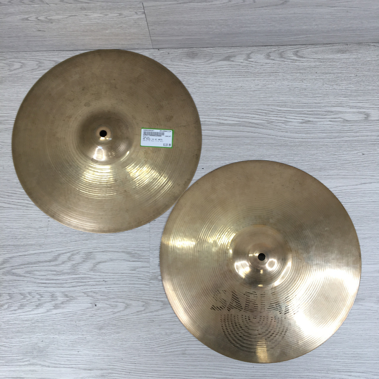 Used Sabian AA ROCK 14 HI HATS Hi Hat Cymbals 14