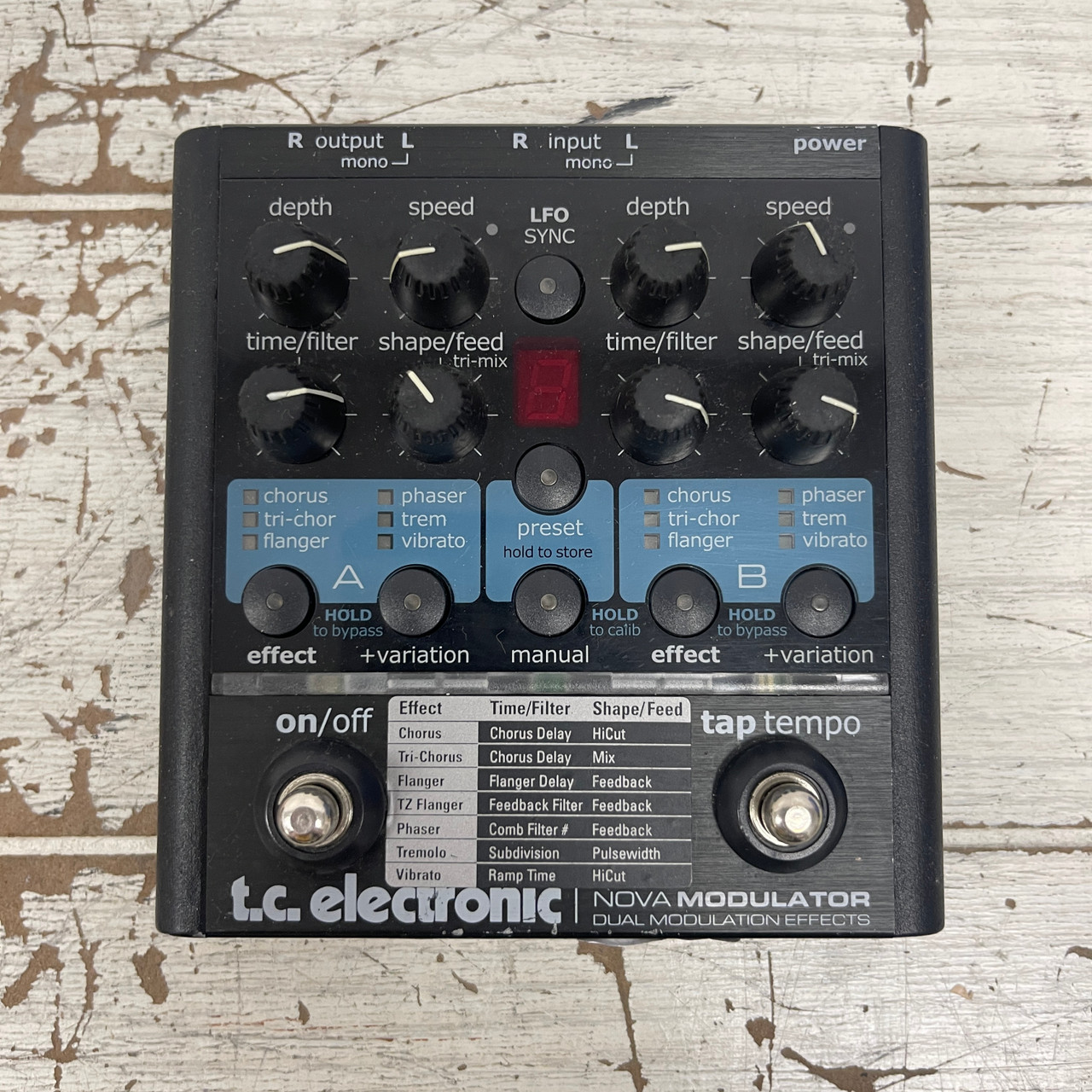 Used TC Electronic NOVA MODULATOR W/ AC Multi-FX Pedal