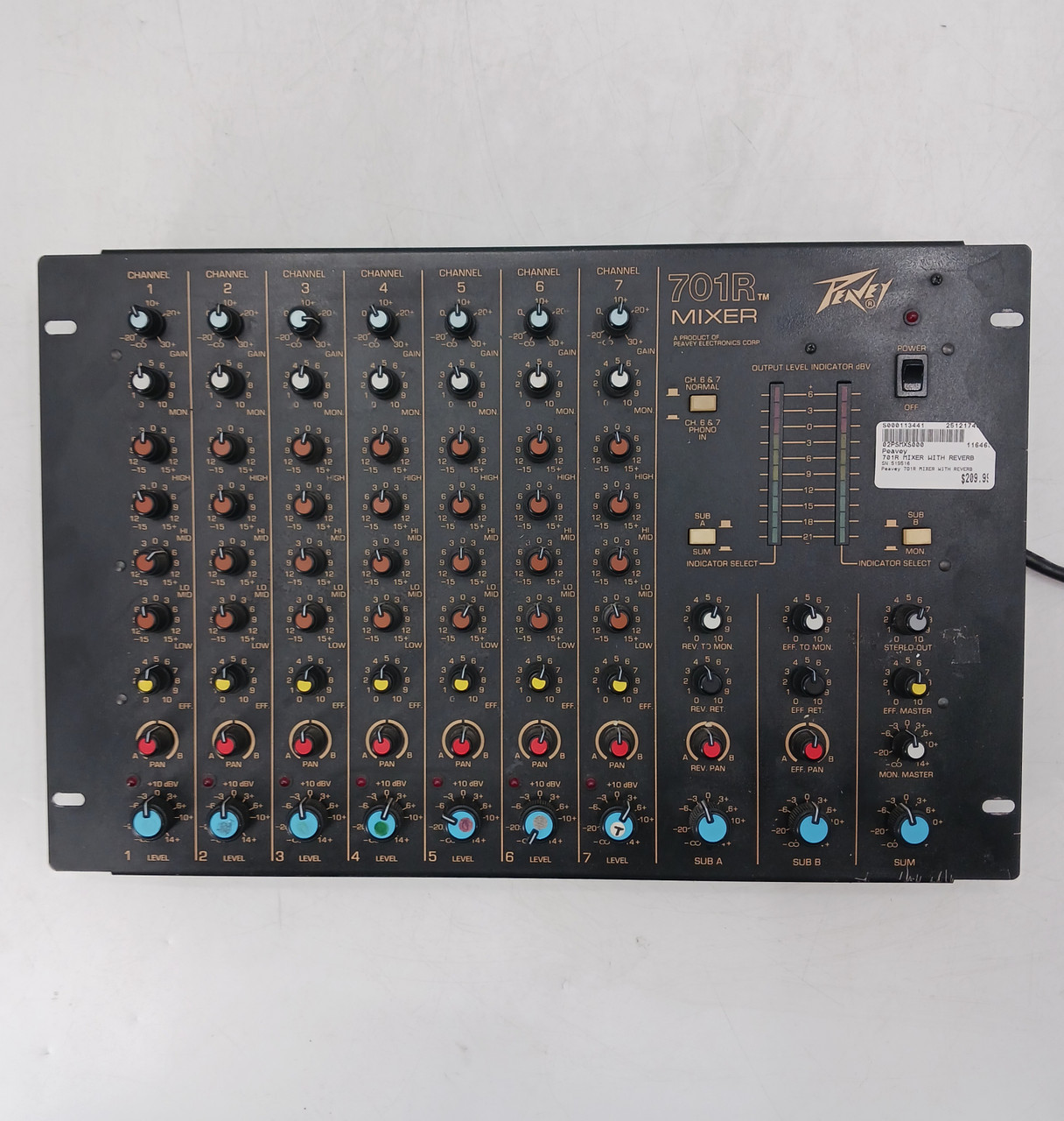Used Peavey 701R MIXER WITH REVERB Rackmount Mixer