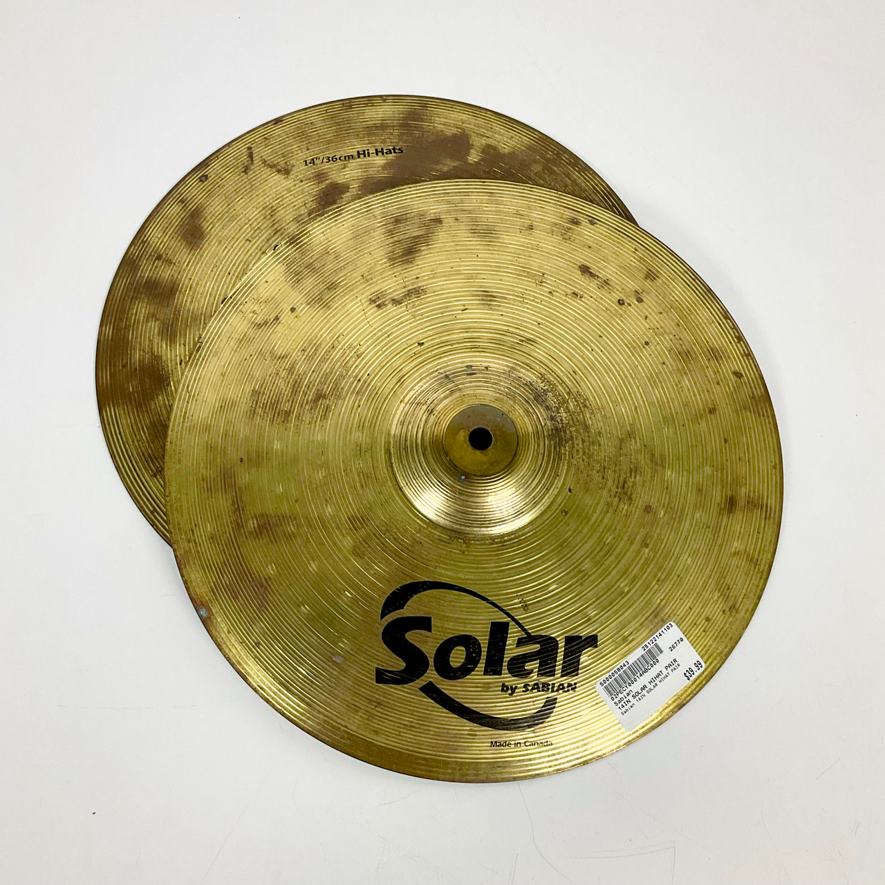 SABIAN Solar Hi-Hats 14インチ 36cm ハイハット ペア シンバル Made