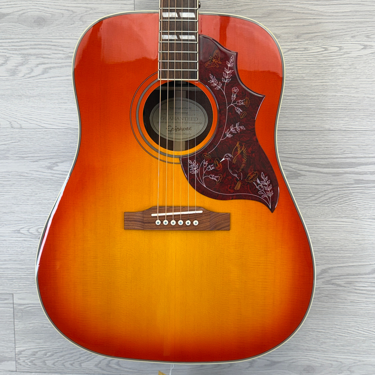 Used Epiphone HUMMINGBIRD PRO Solid Top Acoustic Guitar Cherry