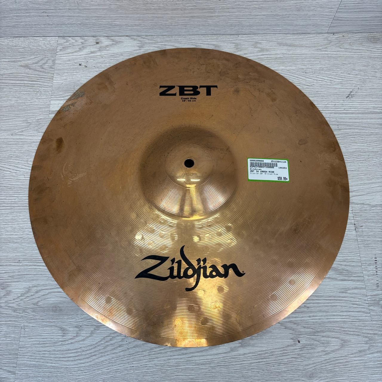 Used Zildjian ZBT 18 CRASH RIDE Ride Cymbal 18
