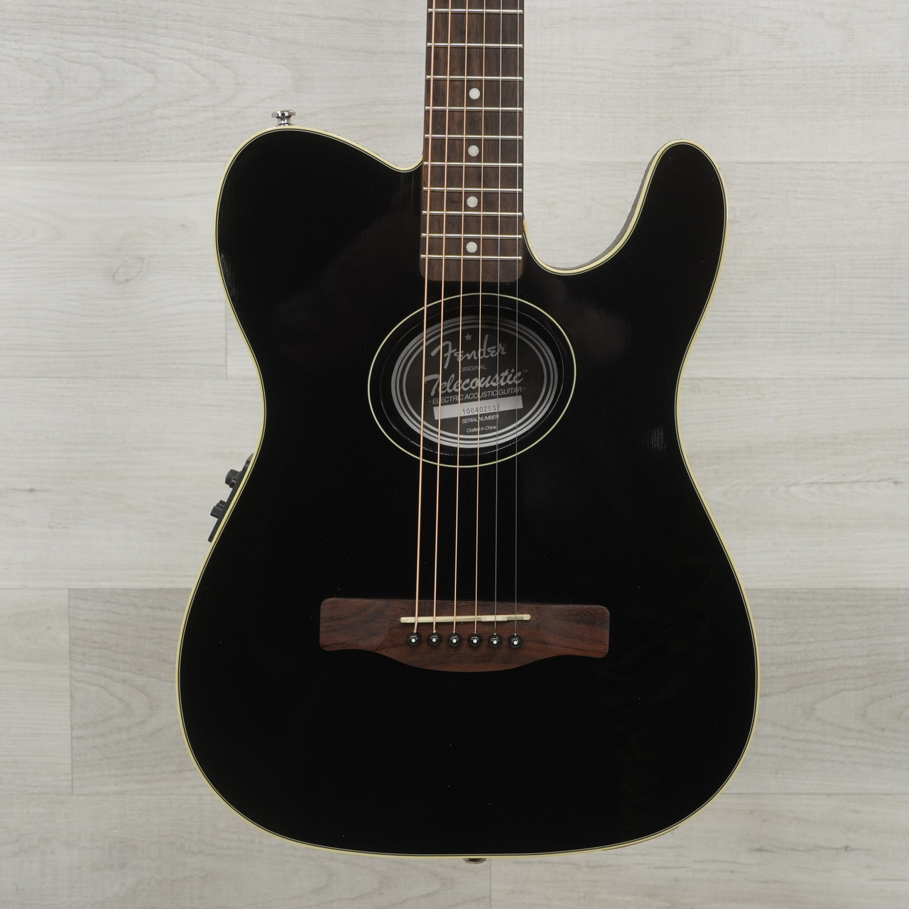Used Fender Telecoustic Laminate Top Acoustic Guitar Black