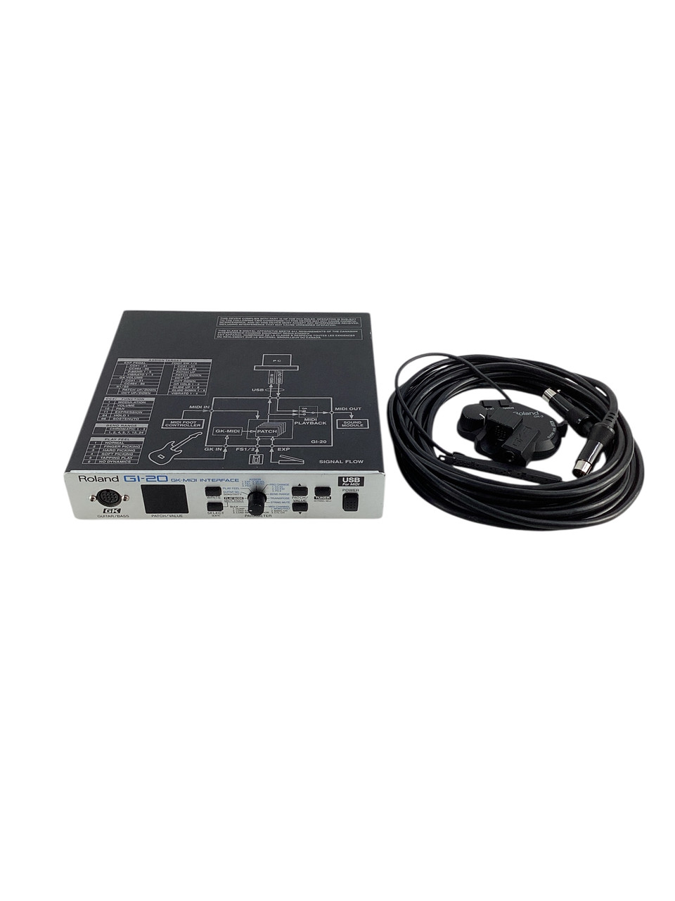 Roland GI-20 GK MIDIインターフェース Used Roland GI-20 MIDI INTERFACE W/GK-3/30 PIN/AC Synthesizer Pedal