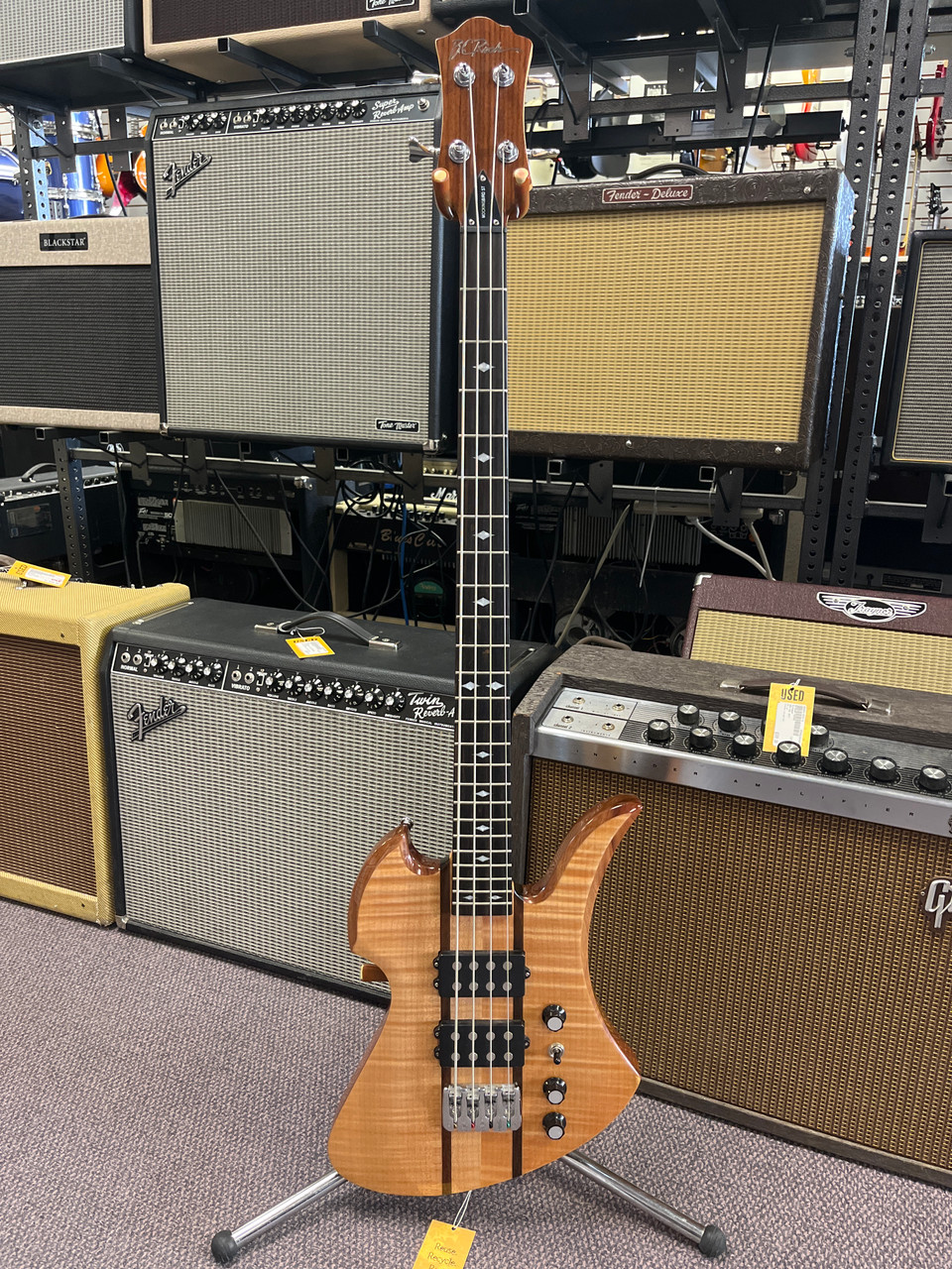Used BC Rich MOCKINGBIRD ST Vintage Bass Guitar Wood 4-String