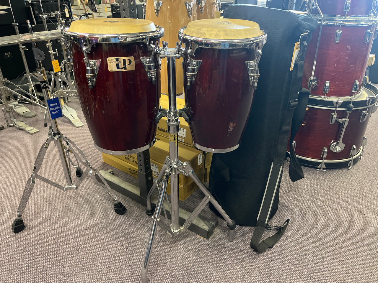 Used Latin Percussion - LP M COHEN CONGAS W/STAND+BAG Conga