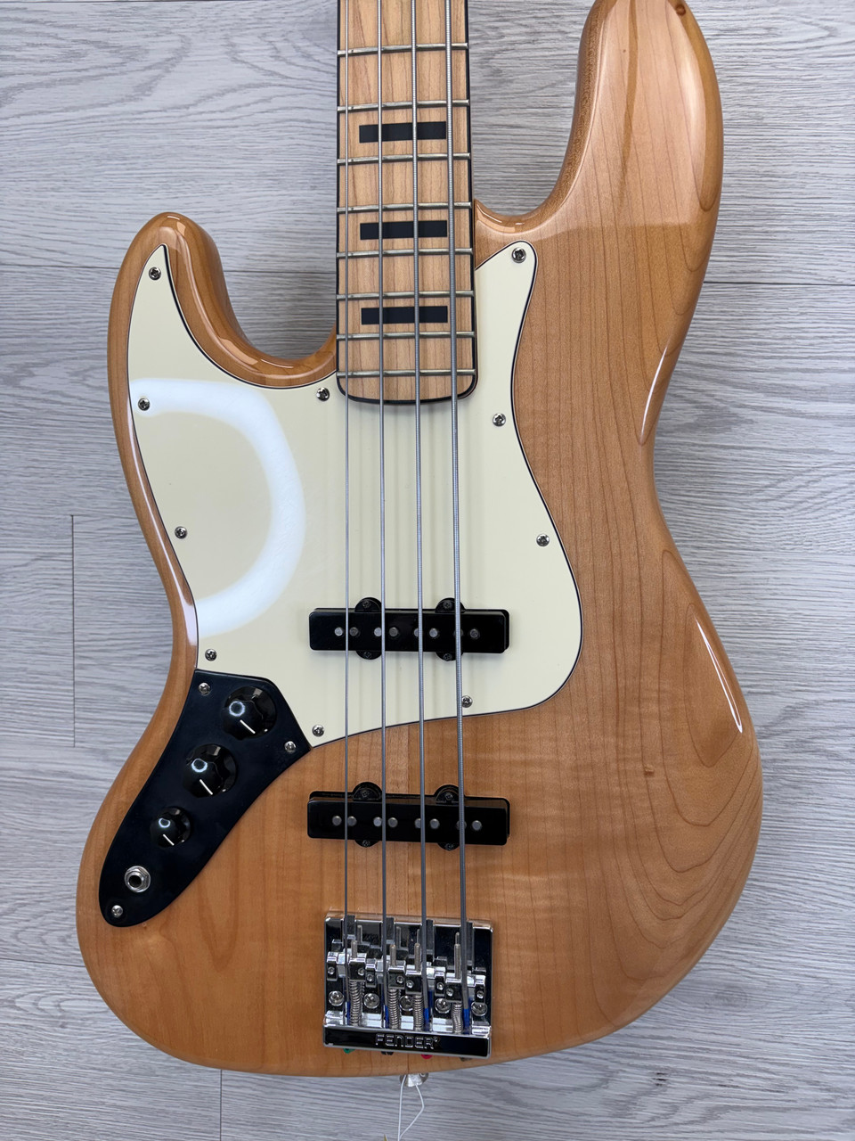 Used Squier JAZZ BASS J Type Bass Guitar Natural 4-String