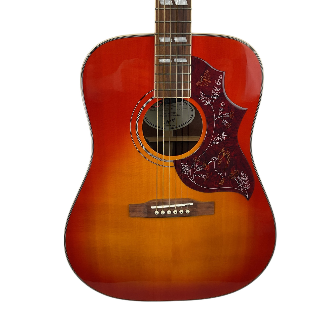 Used Epiphone HUMMINGBIRD STUDIO Solid Top Acoustic Guitar Cherry